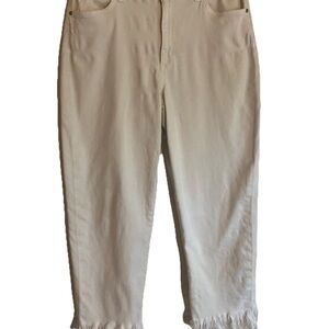Joes Jeans High Rise Straight Crop Jeans Sz 31 White Frayed Edge